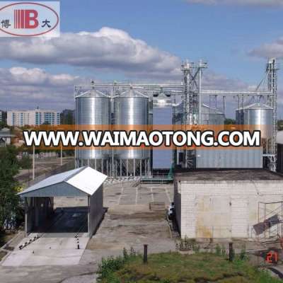 Galvanized assembly grain storage silo bins with handling equipments, cleaning system and drying system/steel silos project