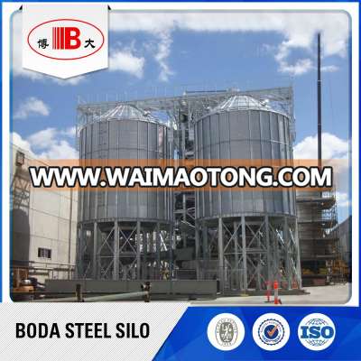 Galvanized assembly/bolted corrugated bulk storage silos with steel suport structure